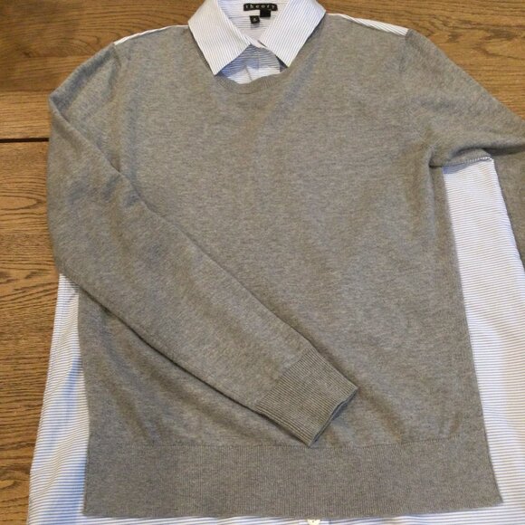 Theory 'Deverlyn' Cashmere/Cotton Layered Look Sweater - Picture 6 of 10